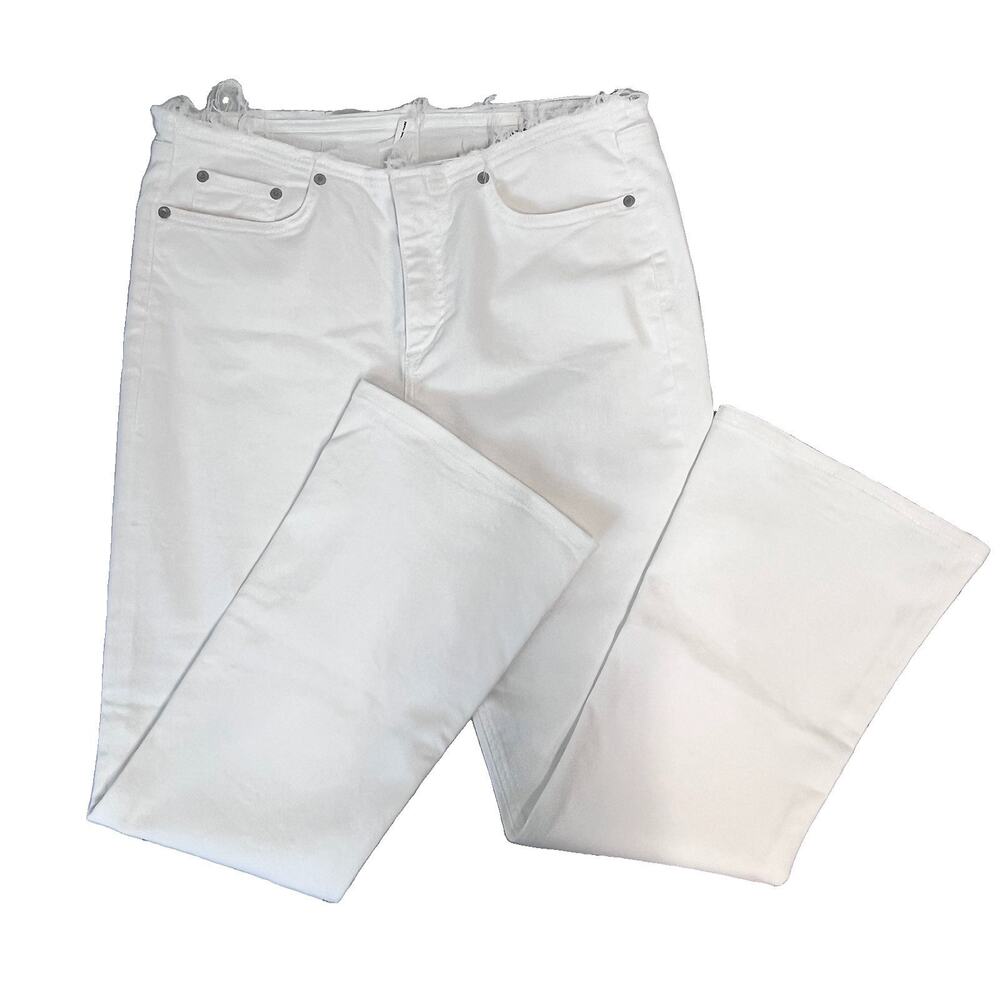 Rag & Bone New York White Denim Jeans sz 30 Kinsley Low Rise Flared Leg Stretch
